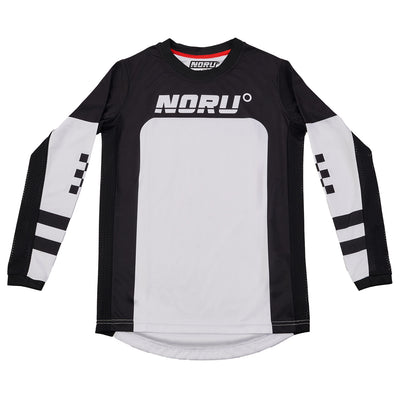 Noru Off-Road JMX Youth Vented Jersey White/Black - Front View