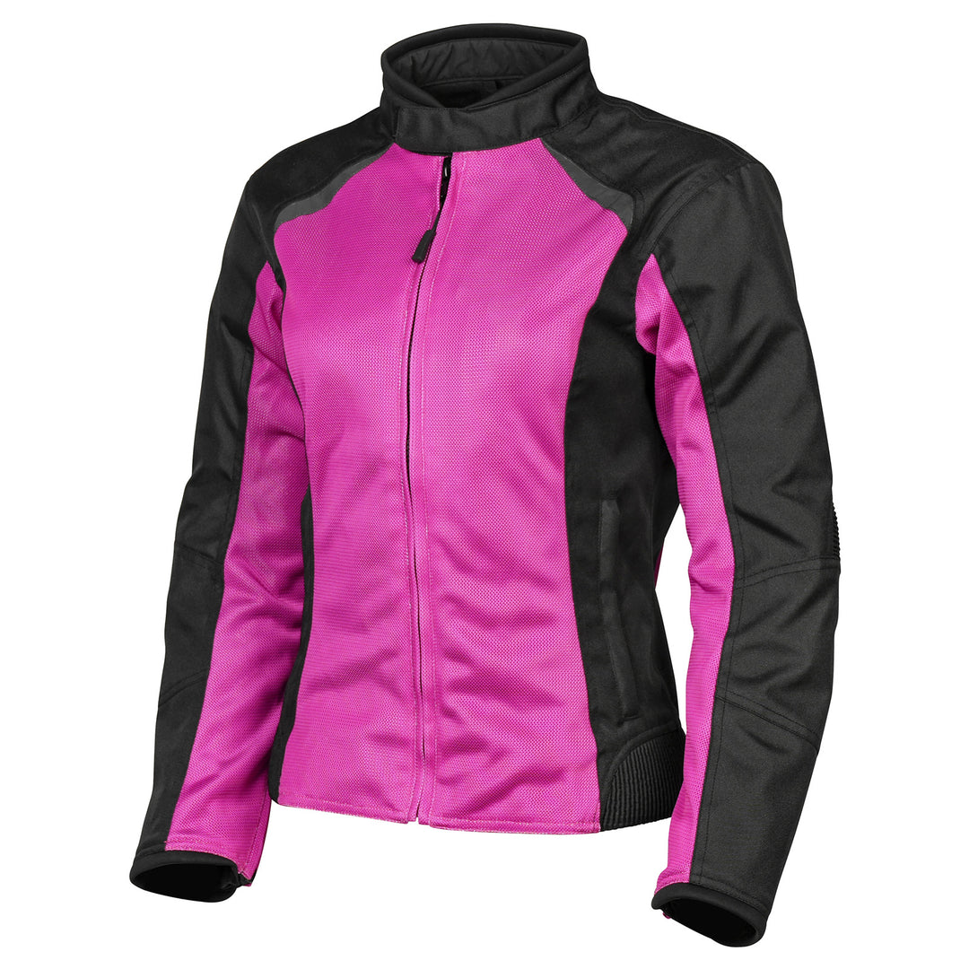 Noru Women's Josei Mesh Jacket Pink/Black - Front Side View