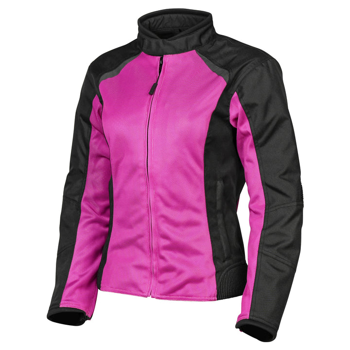 Noru Women's Josei Mesh Jacket Pink/Black - Front Side View