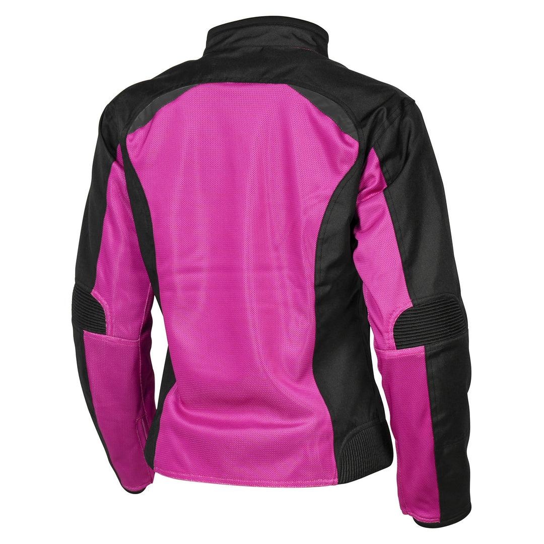 Noru Women's Josei Mesh Jacket Pink/Black - Rear View