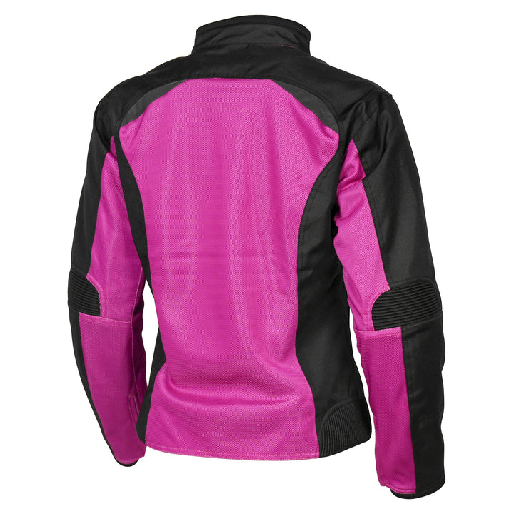 Noru Women's Josei Mesh Jacket Pink/Black - Rear View