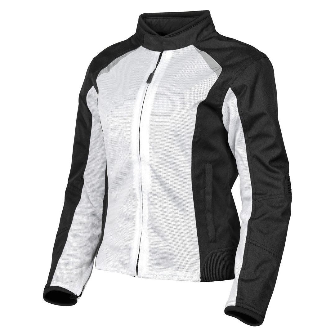 Noru Women's Josei Mesh Jacket White/Black - Front Side View