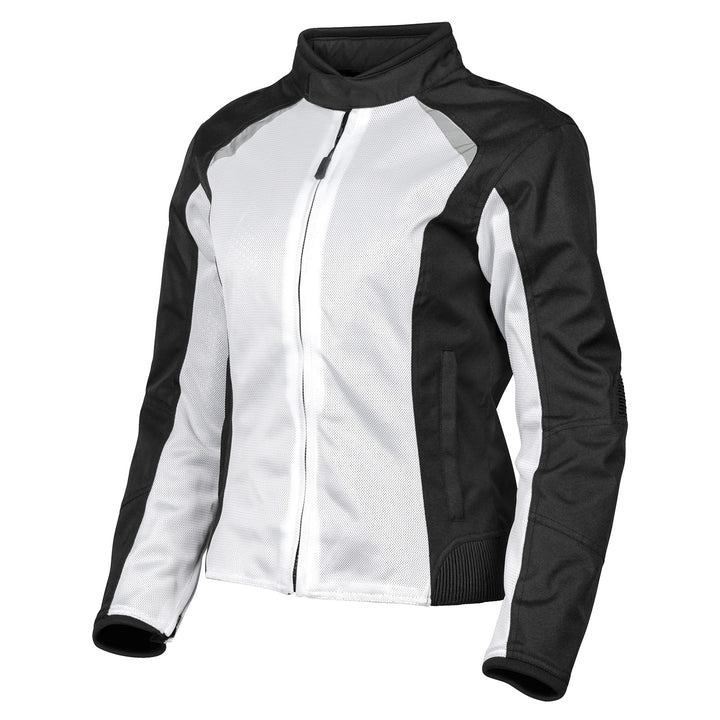Noru Women's Josei Mesh Jacket White/Black - Front Side View