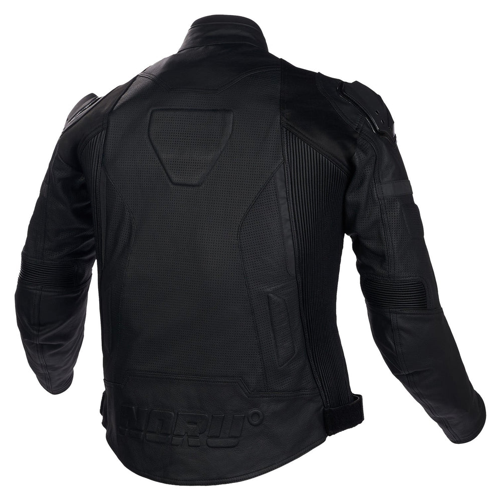Noru Kaneda Leather Jacket Black - Rear View