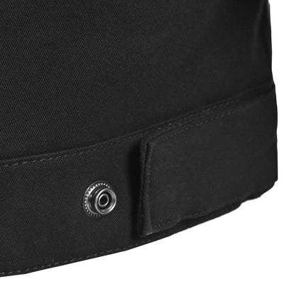 Noru Spanner Jacket Black - Close-Up of Waist Adjustment Strap and Snaps