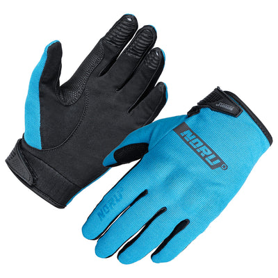 Noru Sugo Knuckle Armor Gloves Blue - Back of Hand and Palm Views of Pair