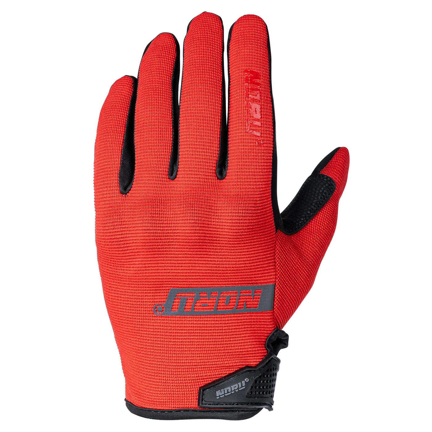 Noru Sugo Knuckle Armor Gloves Red - Back of Hand View