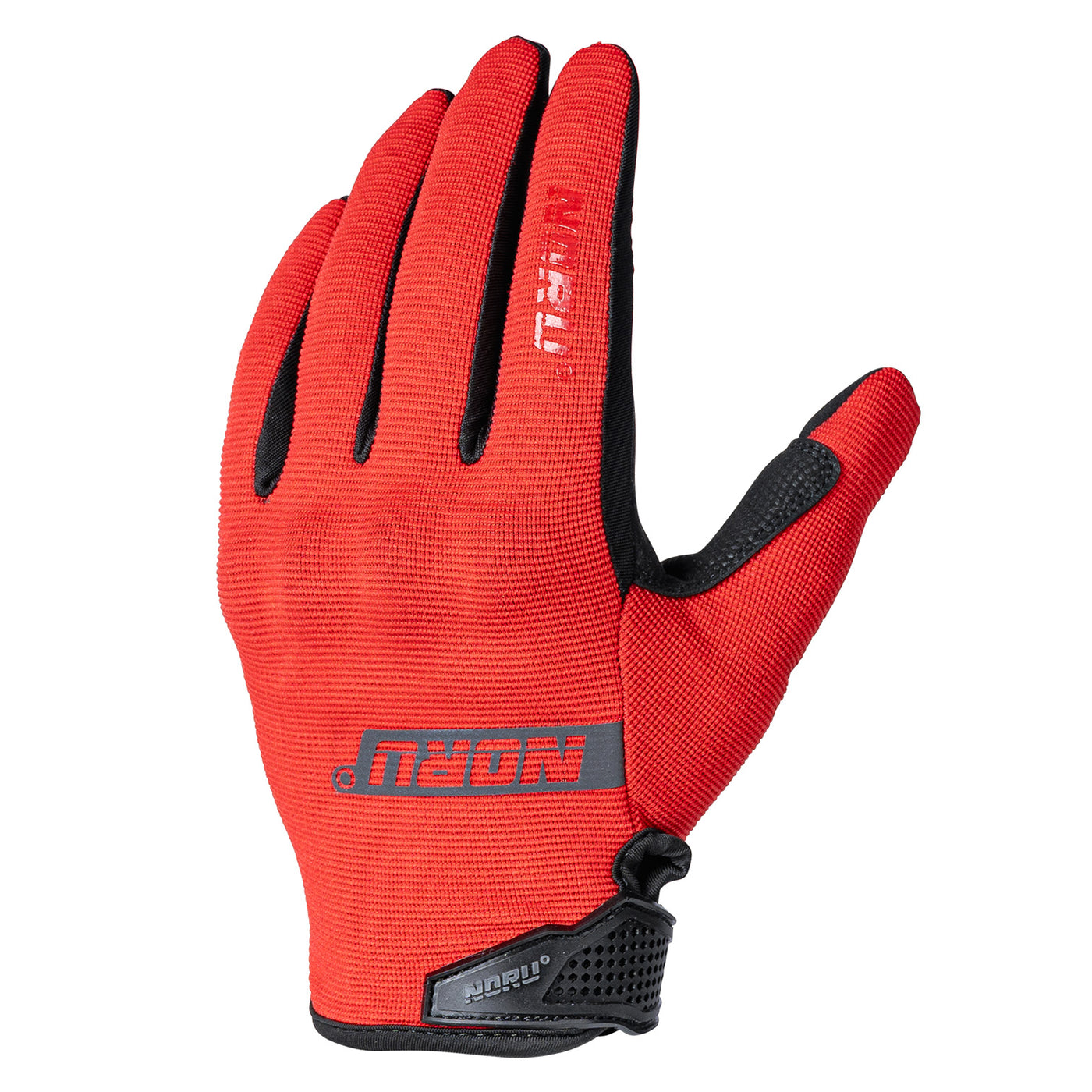 Noru Sugo Knuckle Armor Gloves Red - Back of Hand Side View