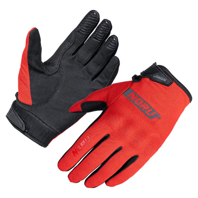 Noru Sugo Knuckle Armor Gloves Red - Back of Hand and Palm Views of Pair