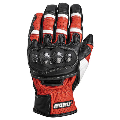 Noru Tekko Gloves Red/Black - Back of Hand View