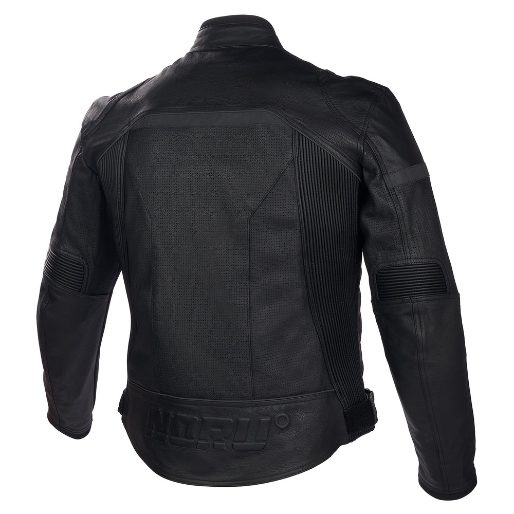 Noru Tetsuo Leather Jacket Black - Rear View