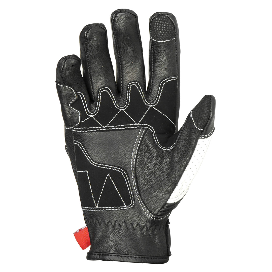 Noru Women's Furo Leather Gloves White/Black - Palm View