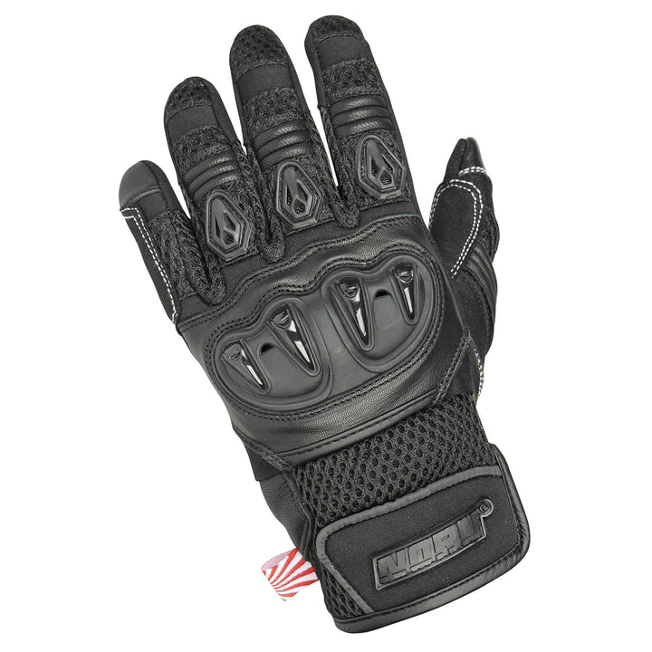 Noru Women's Kiryu Mesh Gloves Black - Back of Hand View