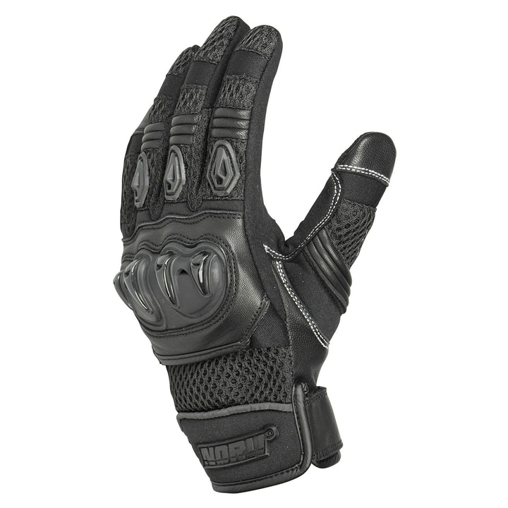 Noru Women's Kiryu Mesh Gloves Black - Back of Hand Side View