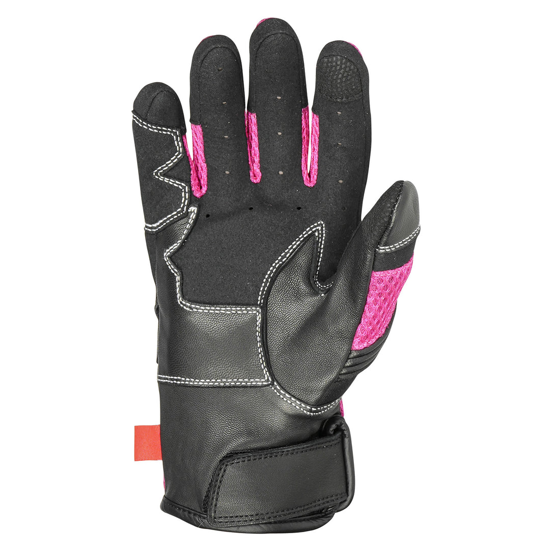 Noru Women's Kiryu Mesh Gloves Pink/Black - Palm View