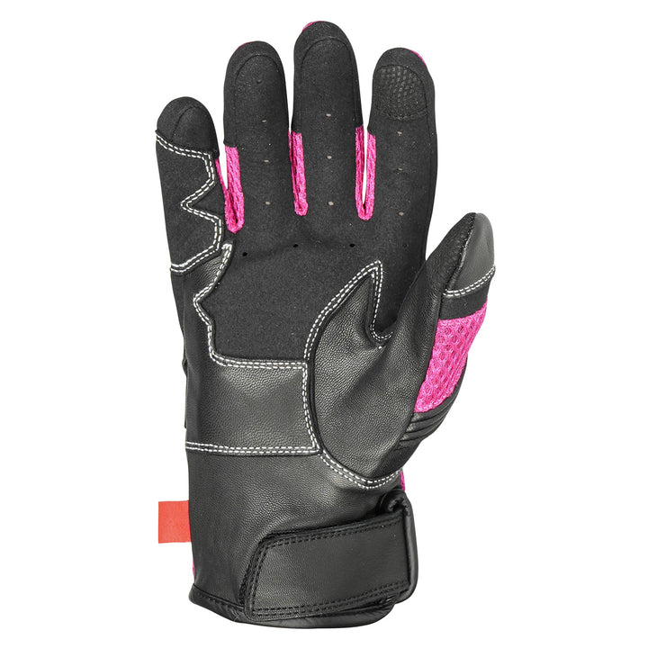 Noru Women's Kiryu Mesh Gloves Pink/Black - Palm View