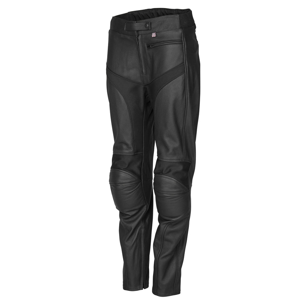 Noru Women's Kuro Leather Pants Black - Front Side View