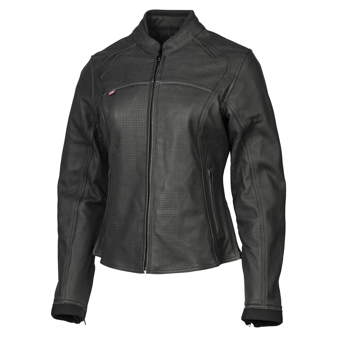 Noru Women's Maruchi Leather Jacket Black - Front View