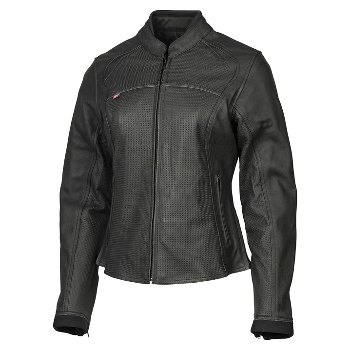 Noru Women's Maruchi Leather Jacket Black - Front View