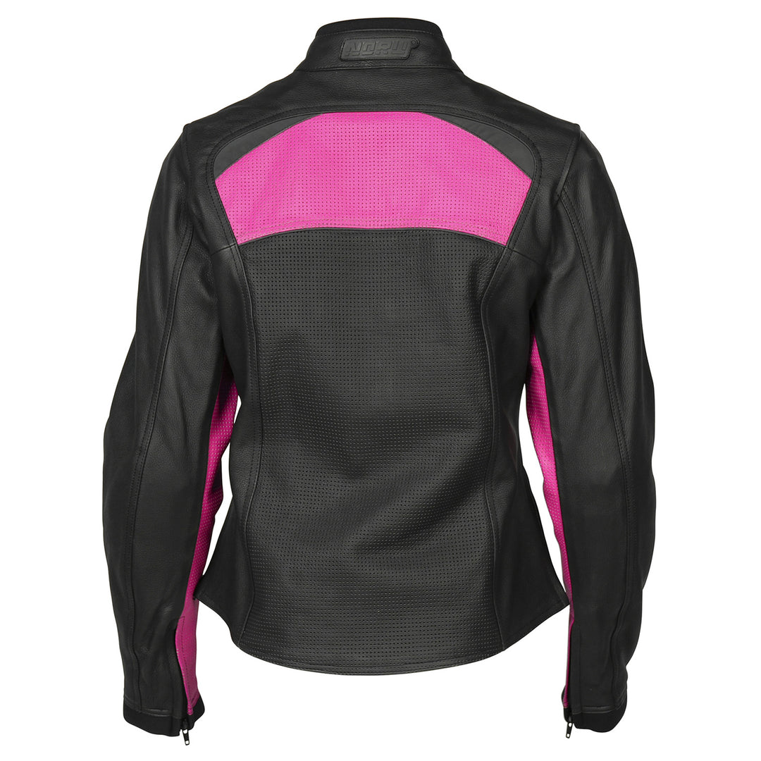 Noru Women's Maruchi Leather Jacket Black/Pink - Rear View