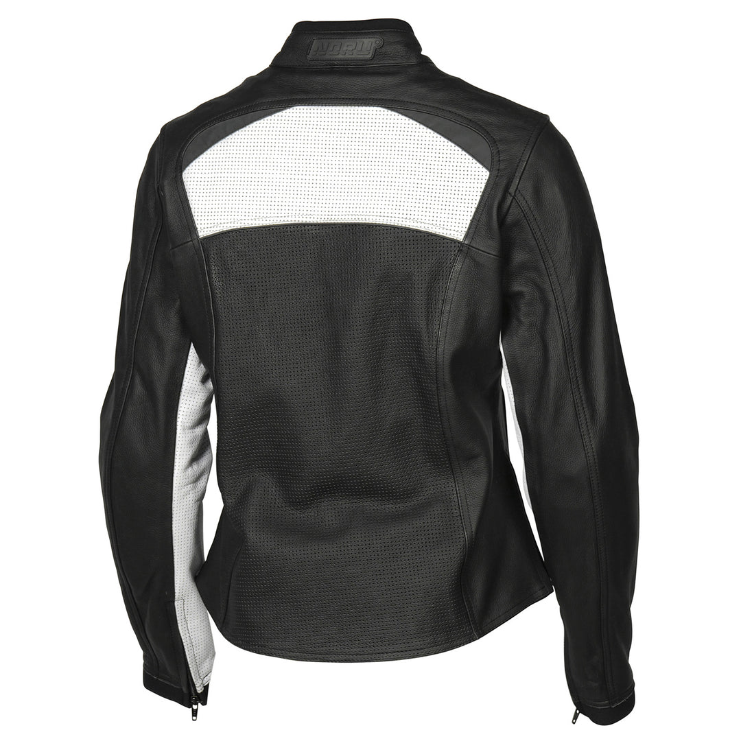 Noru Women's Maruchi Leather Jacket Black/White - Rear View