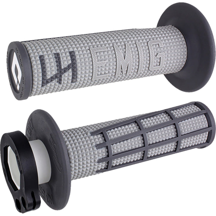 ODI Emig 2.0 Racing V2 Lock-On Grips Gray/Graphite - Front View