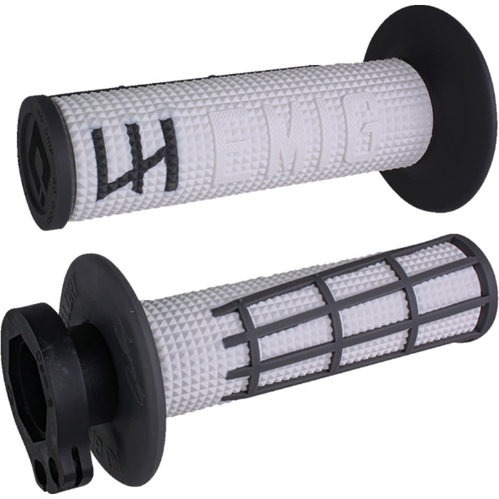ODI Emig 2.0 Racing V2 Lock-On Grips White/Graphite - Front View