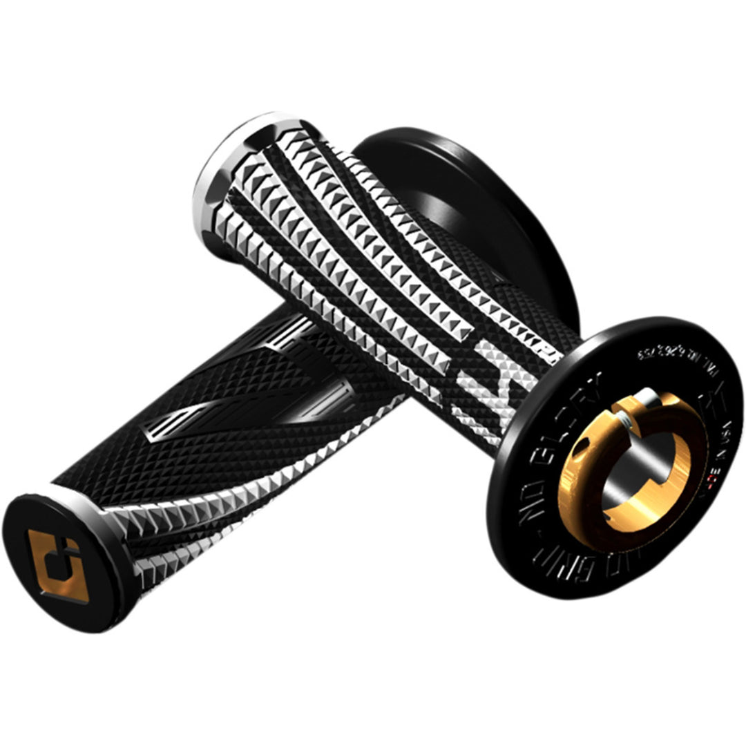ODI Emig Pro V2 Lock-On Grips White/Black - Front View