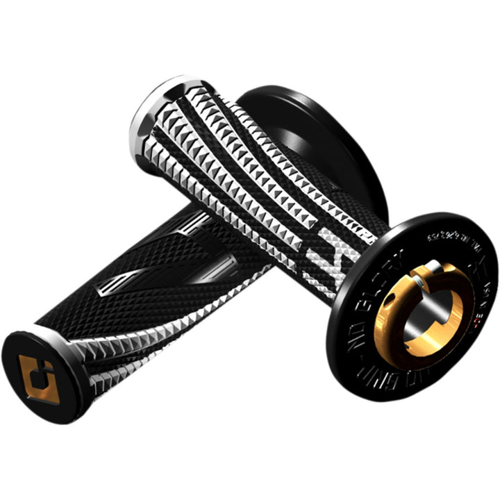 ODI Emig Pro V2 Lock-On Grips White/Black - Front View