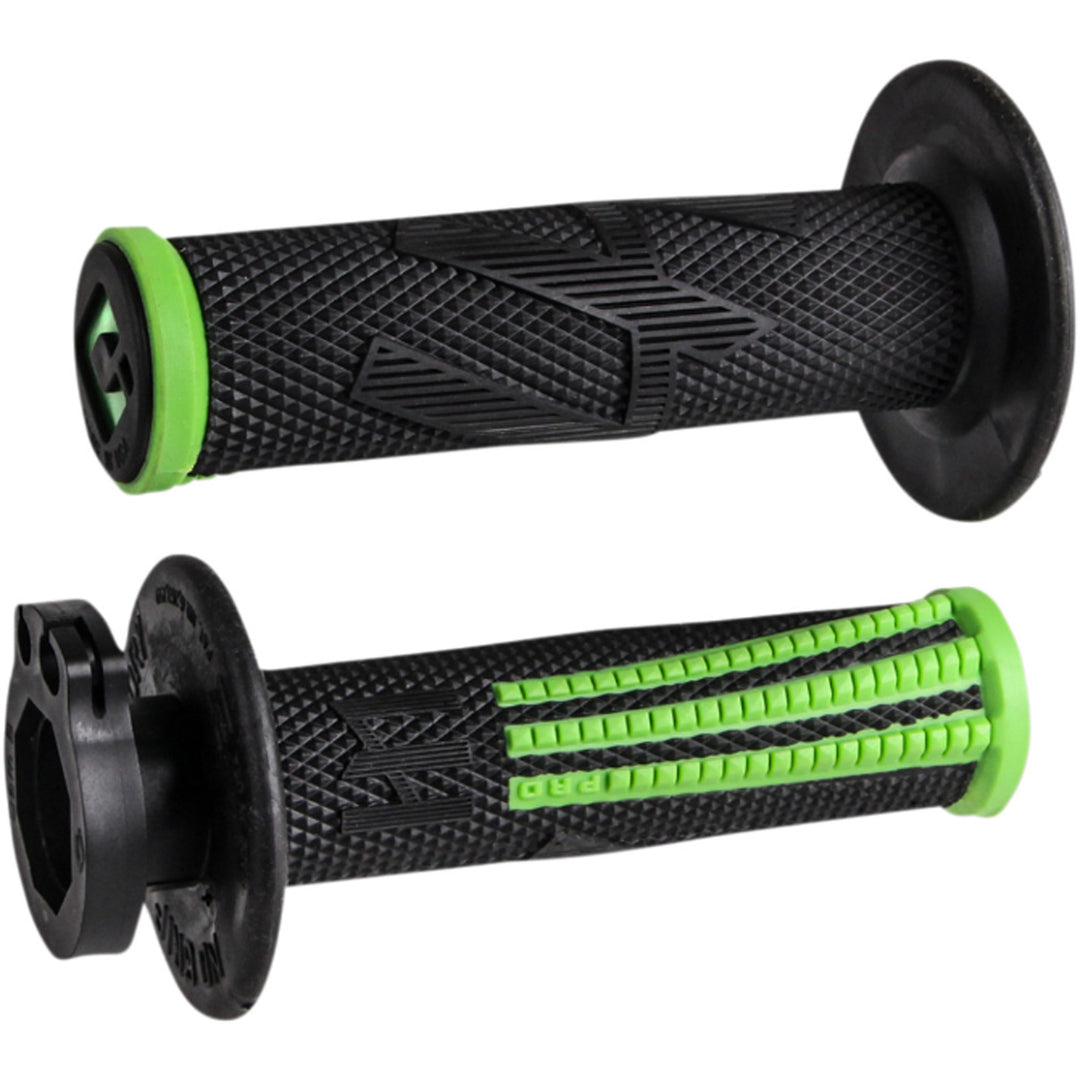 ODI Emig Pro V2 Lock-On Grips Green/Black - Front View