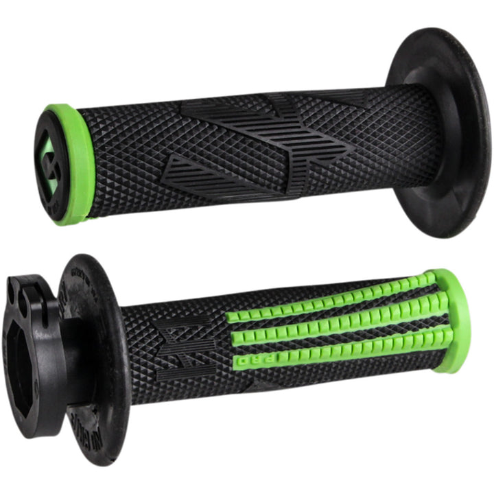 ODI Emig Pro V2 Lock-On Grips Green/Black - Front View