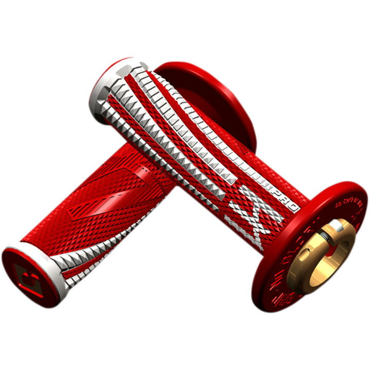 ODI Emig Pro V2 Lock-On Grips Red/White - Front View