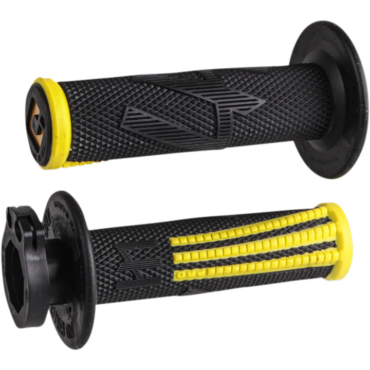 ODI Emig Pro V2 Lock-On Grips Yellow/Black - Front View