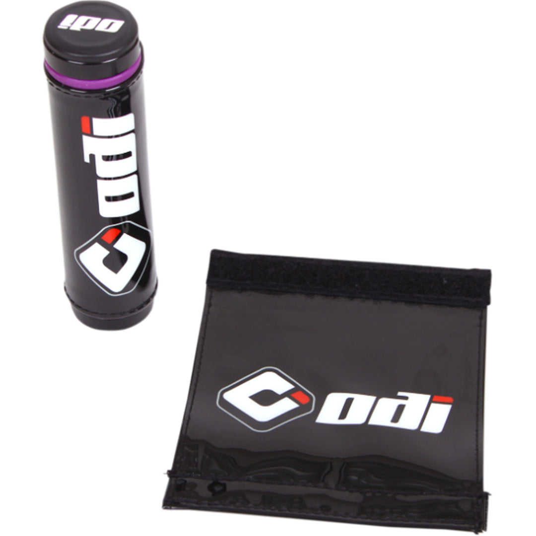 ODI Neoprene Grip Covers - Flat View Next to Grip with Cover Wrapped Around It