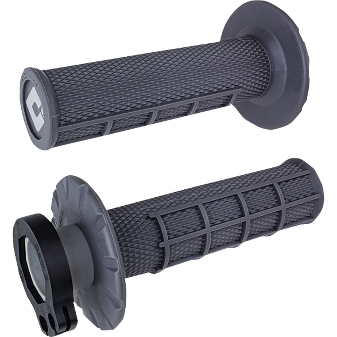 ODI V2 Lock-On Grips - Half Waffle Graphite - Front View