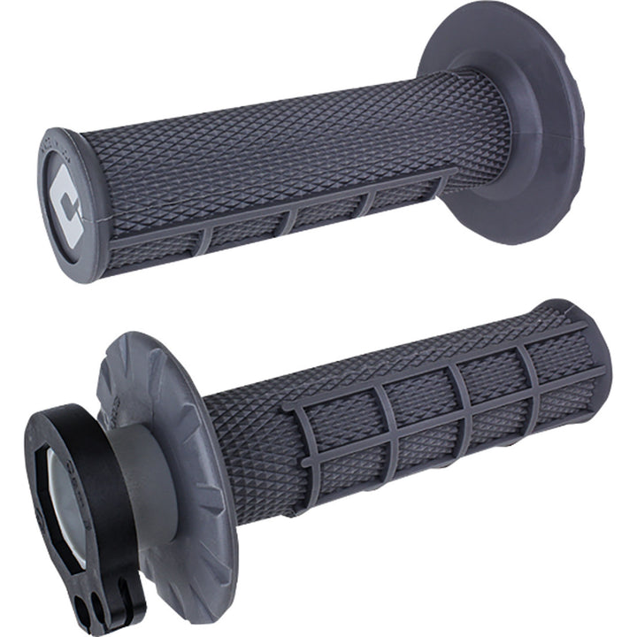 ODI V2 Lock-On Grips - Half Waffle Graphite - Front View