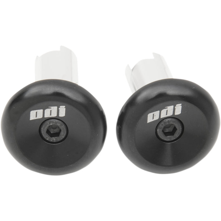 ODI Aluminum Handlebar End Plugs Black - Angled Front View