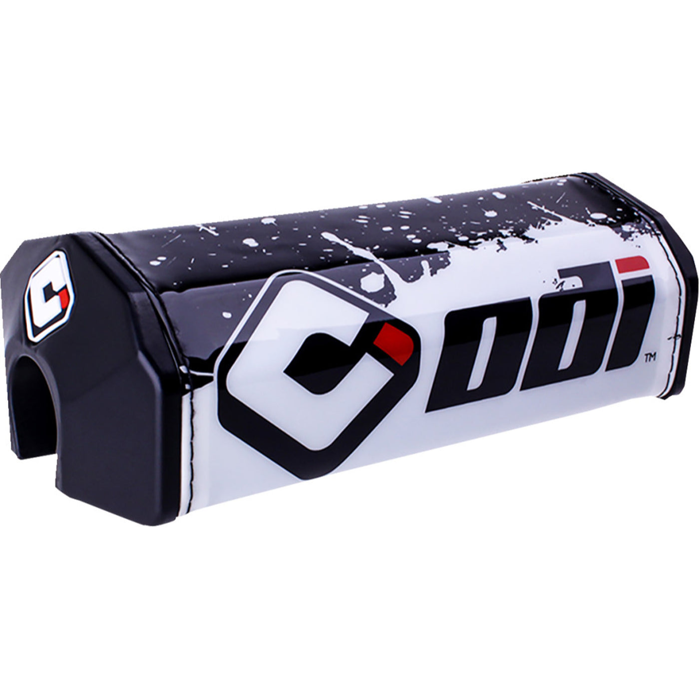 ODI Oversized Handlebar Pads - Splatter White/Black - Angled Front View