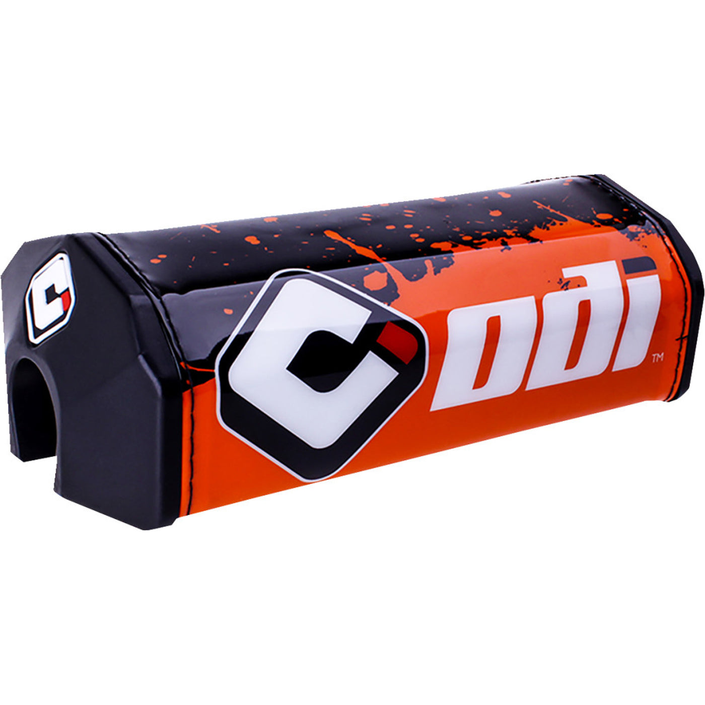 ODI Oversized Handlebar Pads - Splatter Orange/Black - Angled Front View