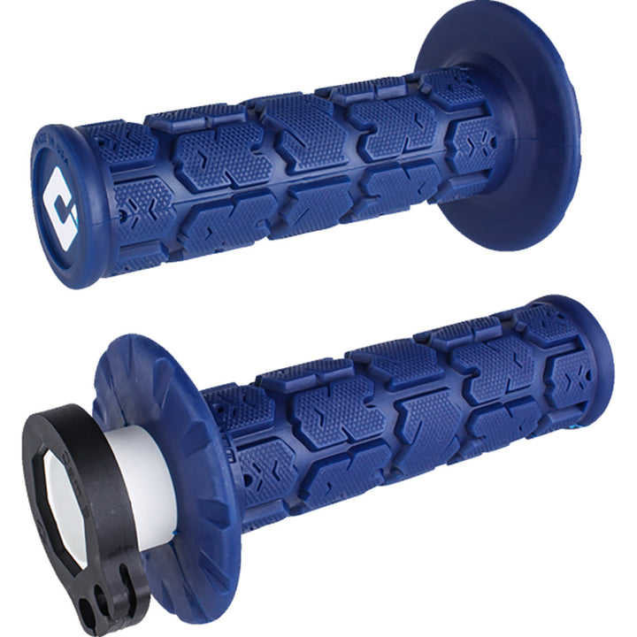 ODI V2 Rogue Lock-On Grips Dark Blue - Front View
