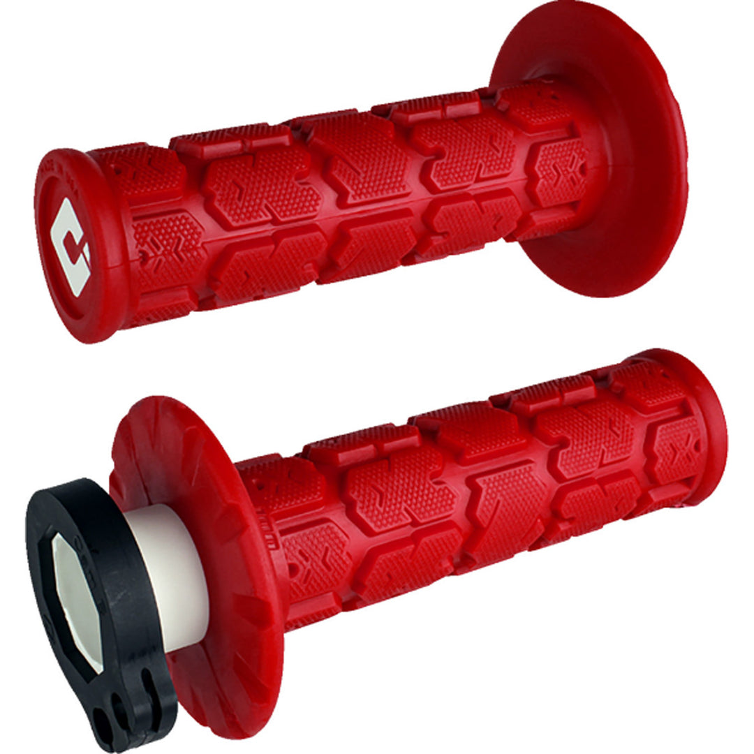 ODI V2 Rogue Lock-On Grips Dark Red - Front View