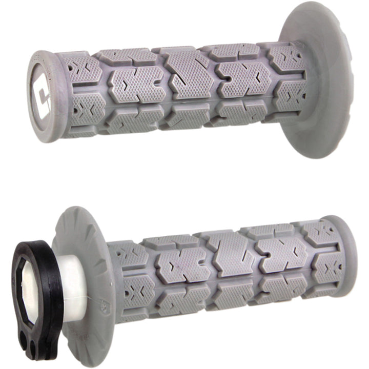 ODI V2 Rogue Lock-On Grips Gray - Front View