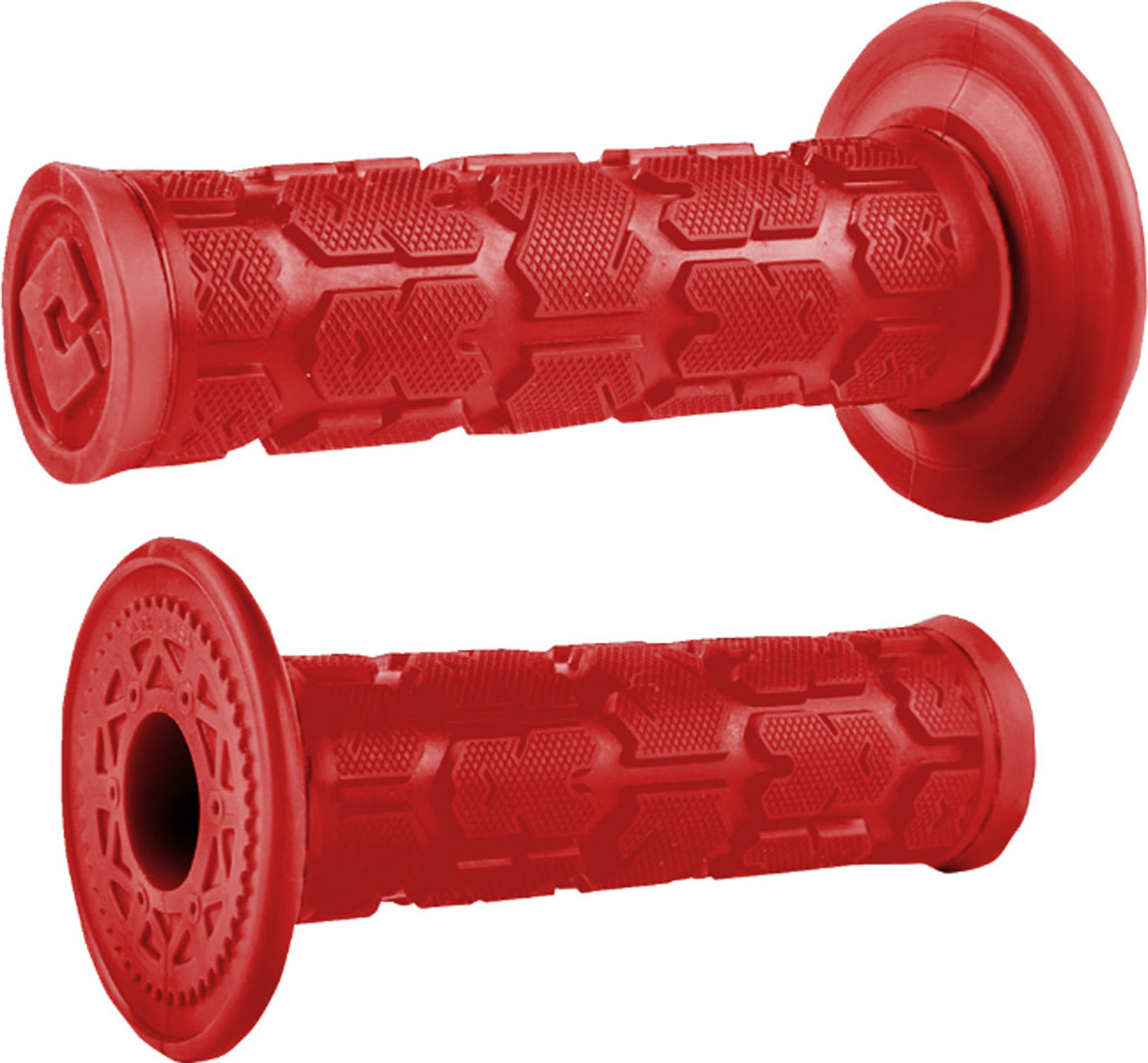 ODI Rogue MX Single-Ply Grips Red - Front View