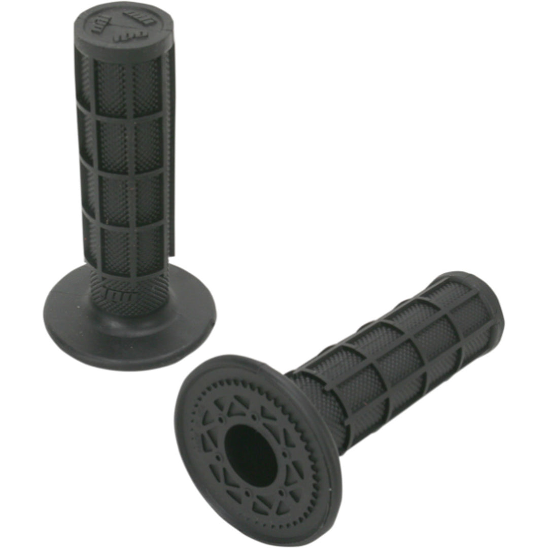 ODI Ruffian MX Single-Ply Grips - Full Waffle Black - Front View