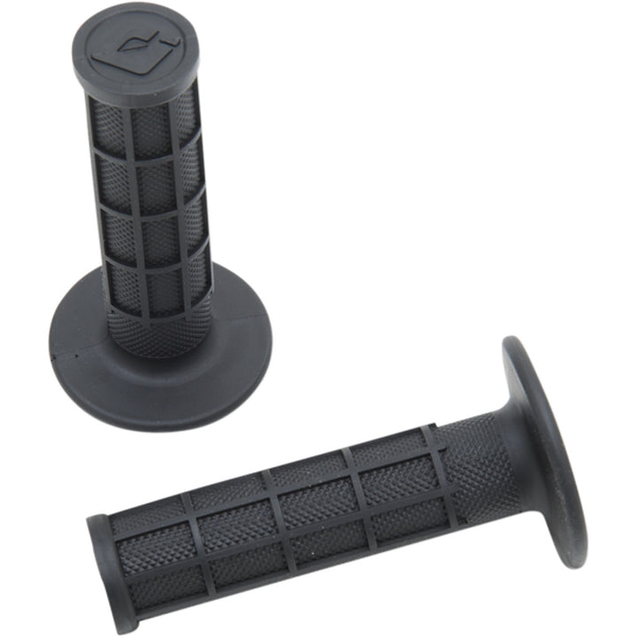 ODI Ruffian MX Single-Ply Grips - Half Waffle Black - Front View