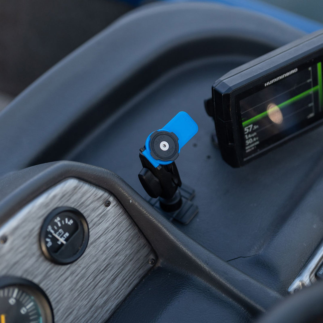 Quad Lock 360 Head - Lever - Lifestyle Close-Up of Head Lever Installed on Dashboard