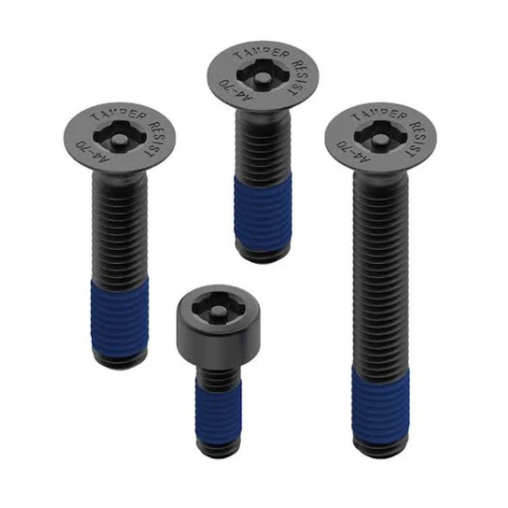 Quad Lock Anti-Theft Screw Kit - Display View of 4 Sizes for Screws
