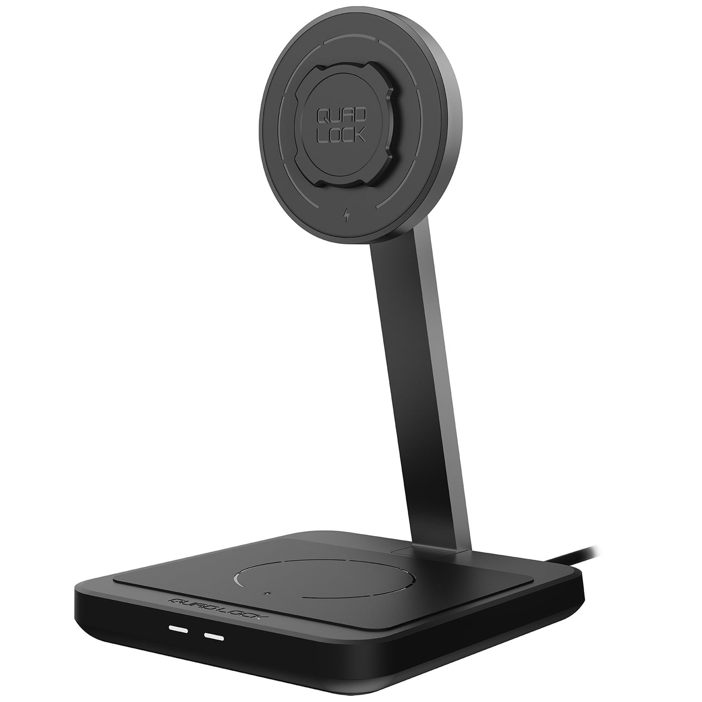 Quad Lock MAG Dual Desktop Wireless Charger - Angled Side View