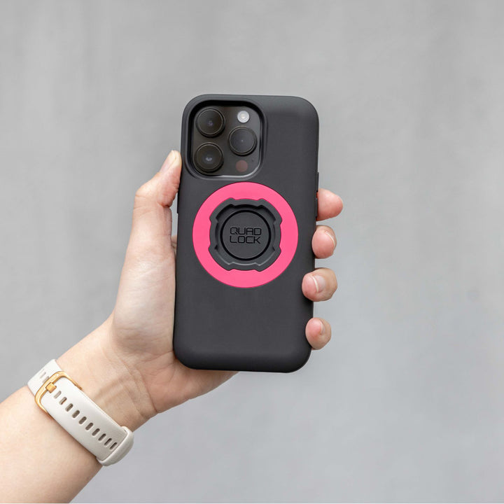Quad Lock MAG Ring Pink - Lifestyle of MAG Ring on Phone Case