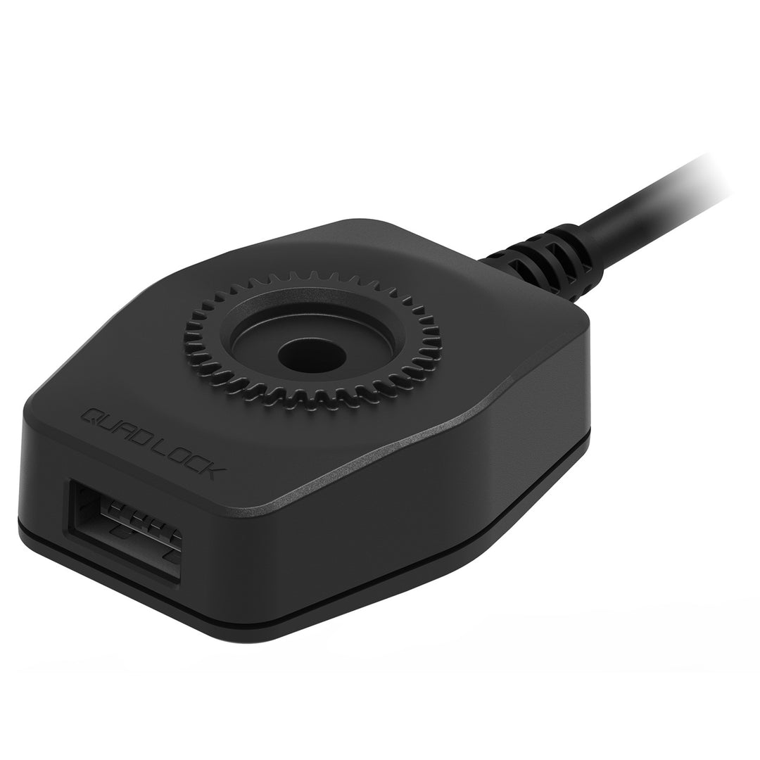 Quad Lock Motorcycle USB Charger - Angled Side View of Charger Head